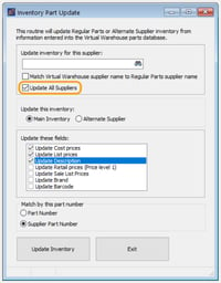 You can now update all suppliers simultaneously with Inventory Pat Update